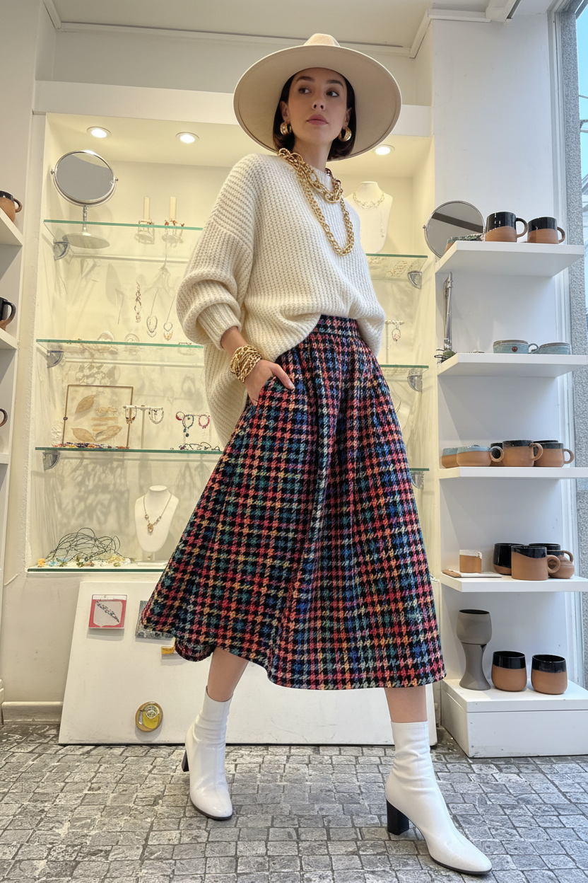 Oversized triko ile rahat kombinasyon