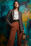 Premium Plaid Blazer Editorial