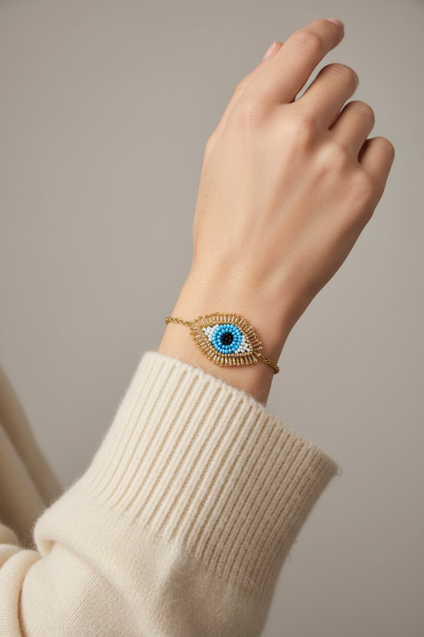 Siyah Göz Bileklik - Editorial Manken